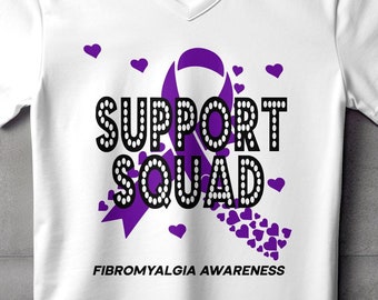 Fibromyalgia Awareness Svg Png, Support Squad, Cricut Sublimation Design, Printable Svg Png, Fibromyalgia Awareness Shirt Svg Png