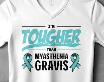 Myasthenia Gravis bewustzijn Svg Png, ik ben sterker dan Myasthenia Gravis, Cricut sublimatie ontwerp, afdrukbare Png, Myasthenia Gravis Shirt