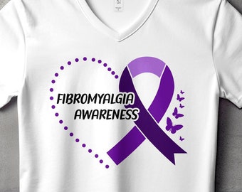 Fibromyalgia Awareness Svg Png, Fibromyalgia Heart Ribbon, Cricut Sublimation Printable Design Svg Png, Fibromyalgia Awareness Shirt Svg Png