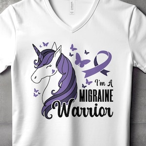 Migraine Awareness Svg Png, I&#39;m A Migraine Warrior, Cricut Sublimation Design, Printable Svg, Migraine Shirt, Migraine Svg, Migraine Tee Svg