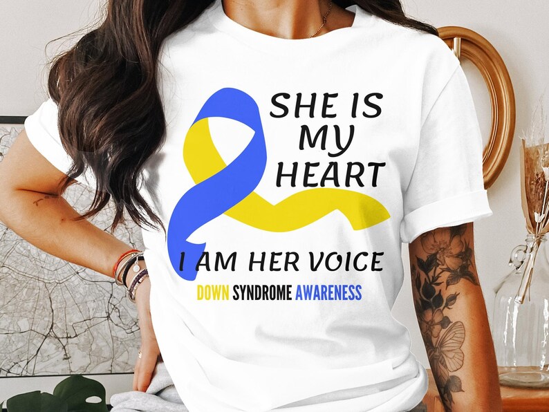 Down Syndrome Awareness Svg Png, She is My Heart and I Am Her Voice ...