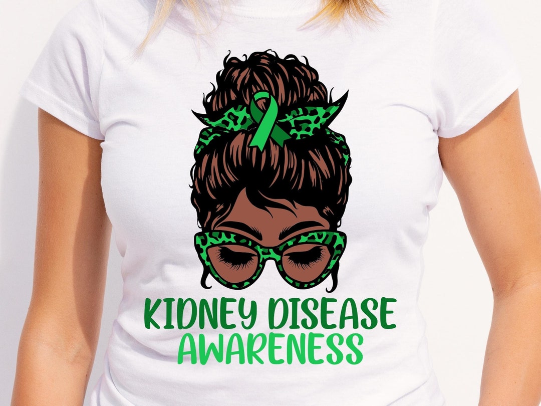 Kidney Disease Awareness Svg Png, Afro Messy Bun Kidney Disease Svg