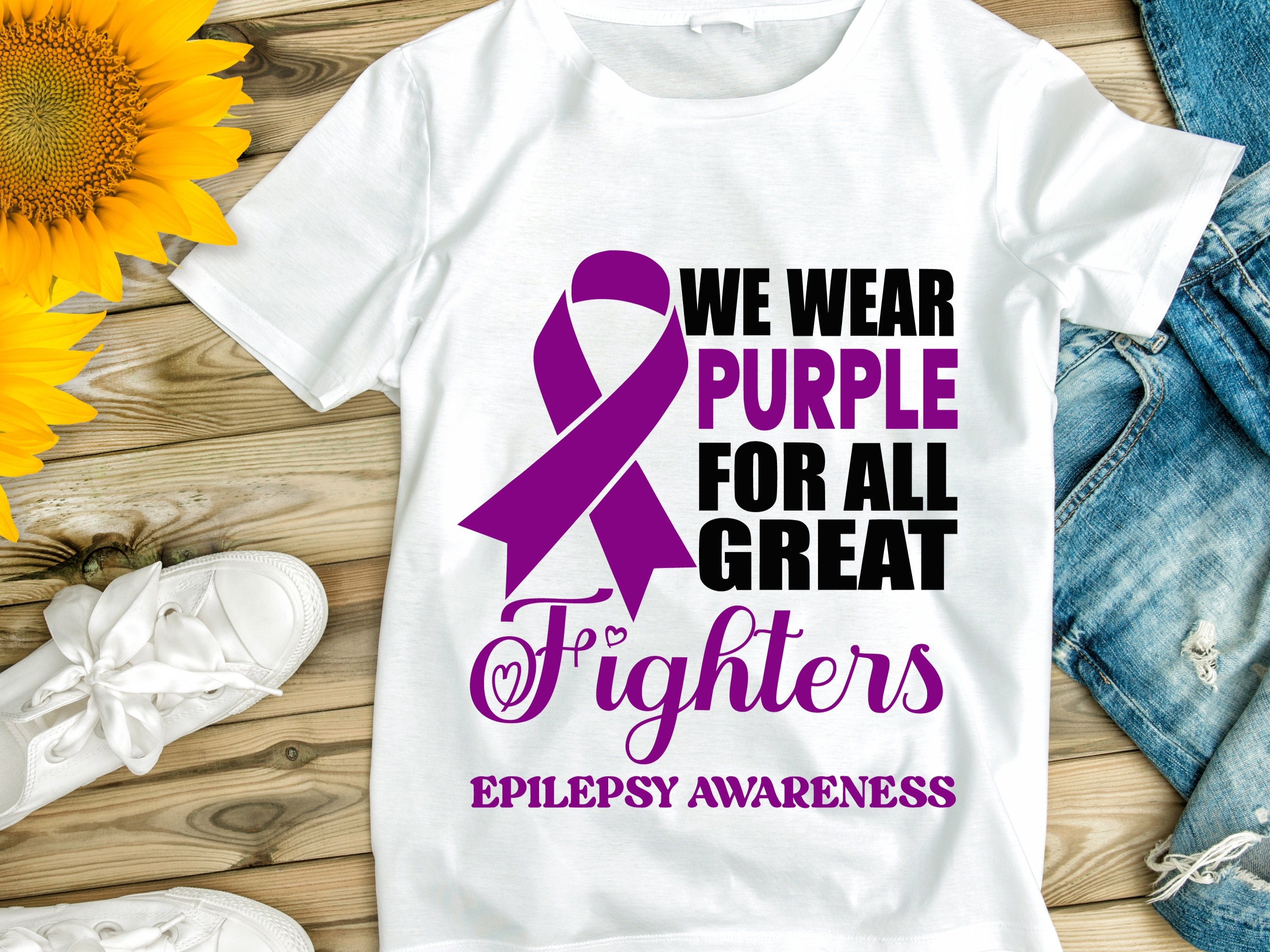 Epilepsy Awareness Svg Png, We Wear Purple for All Great Fighters, in ...
