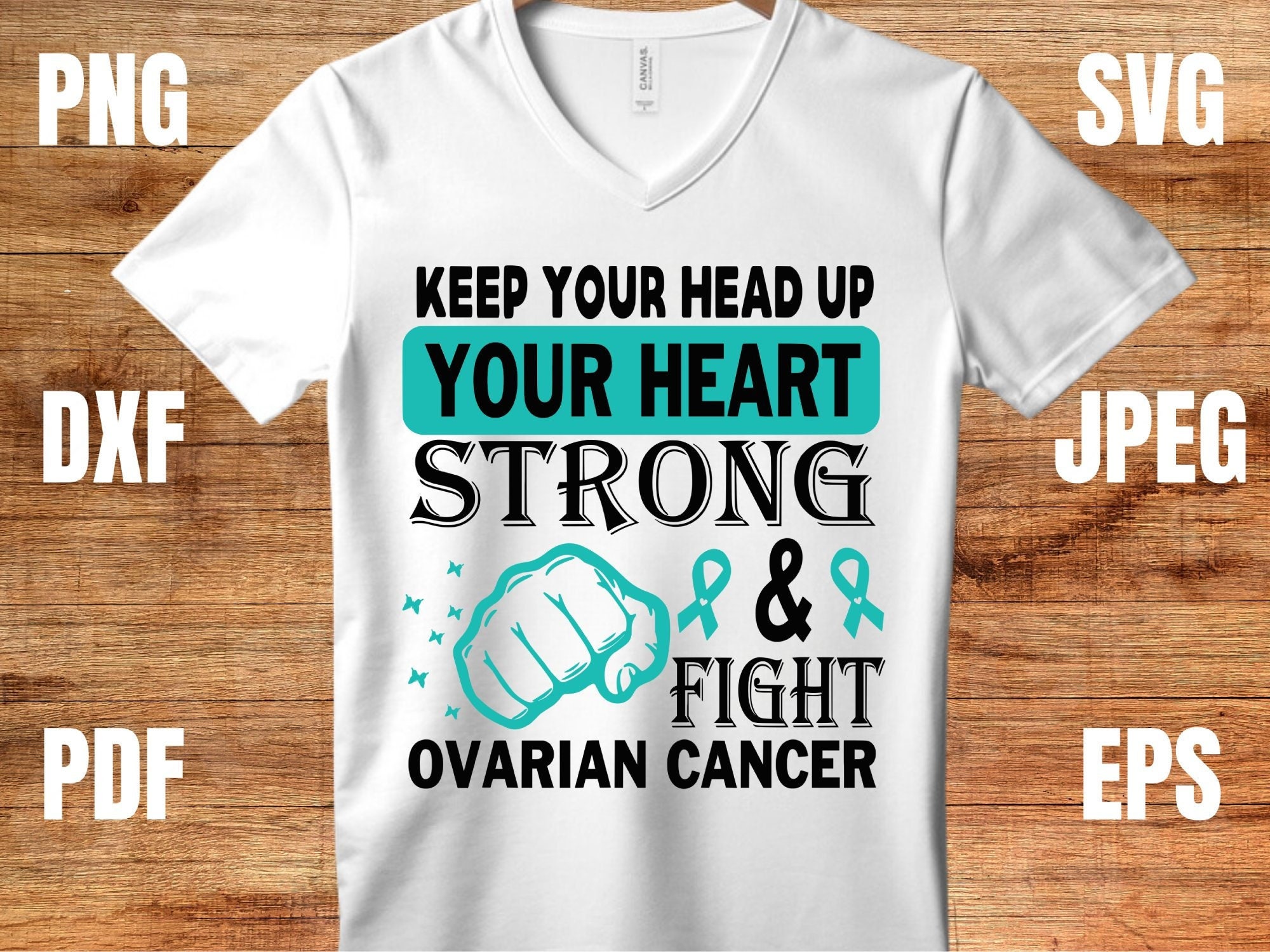 Ovarian Cancer Awareness Svg Png, Keep Your Head Up, Cricut Sublimation Design, Printable, Ovarian Cancer Warrior, Ovarian Cancer Survivor