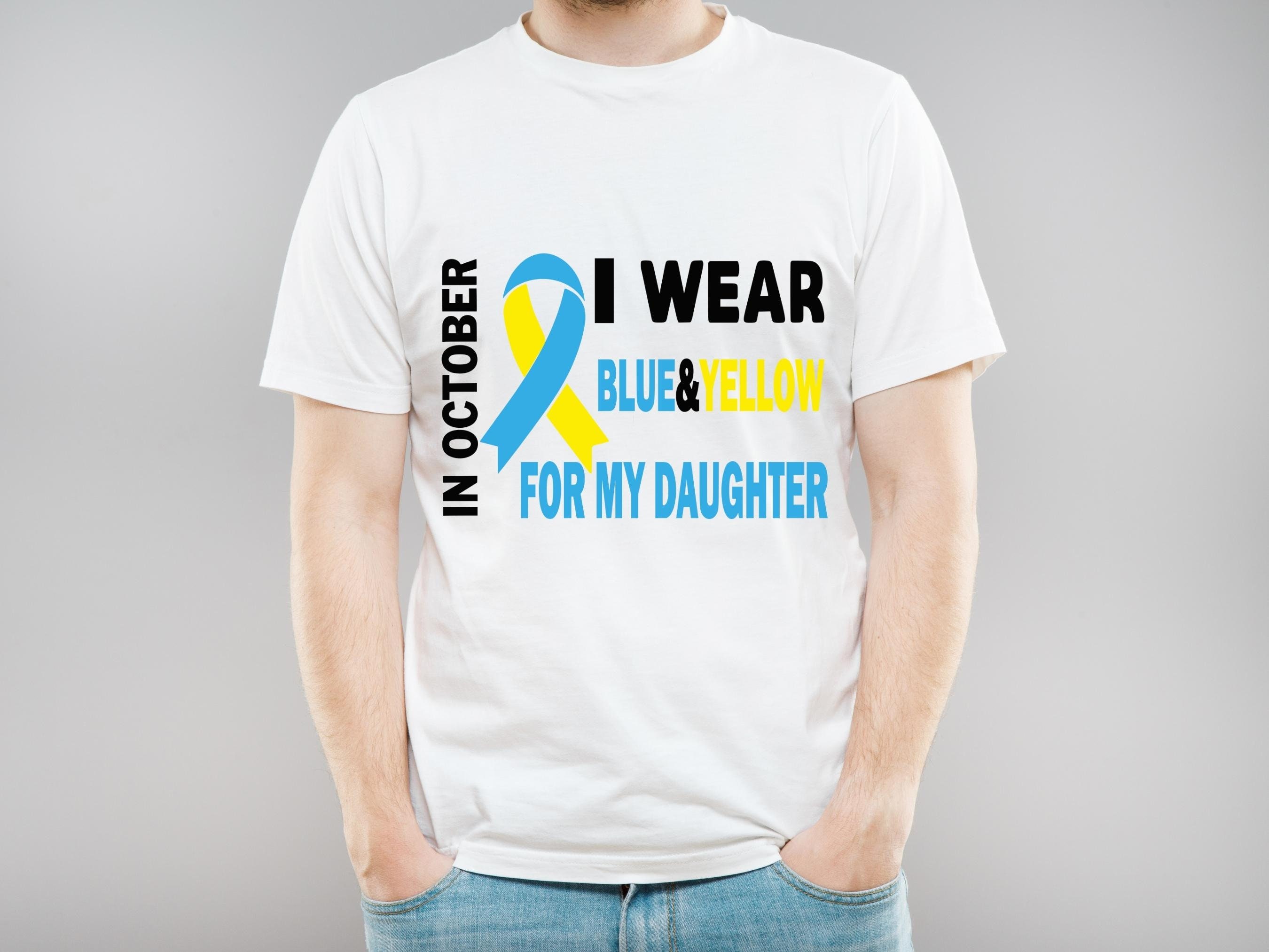 Down Syndrome Awareness Svg Png, in October We Wear Blue and Yellow ...