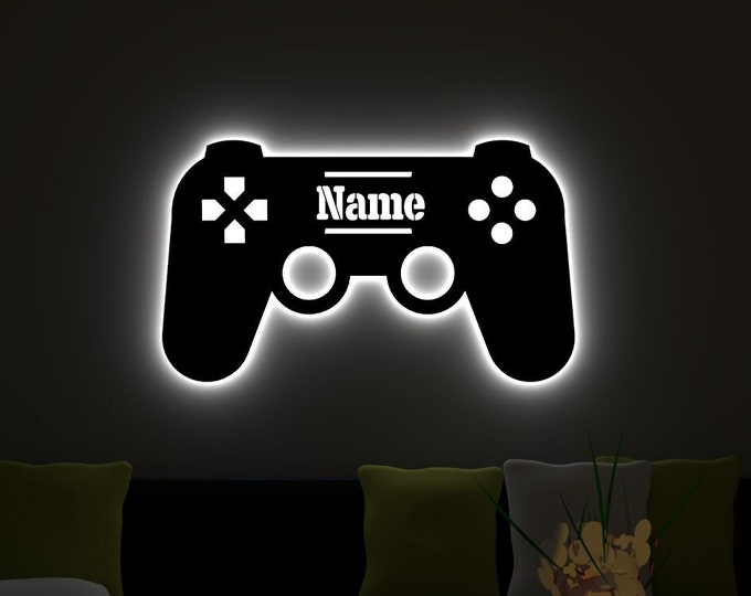 Personalized Gamer Name Led Sign, Custom Game Console, Gamer Tag Name Led Wall Decor, Gaming Room Wall Art, Birthday Gift, Night Light