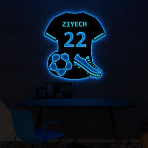 Custom Soccer Sign, Personalized Football Gift, Boys Room Decor