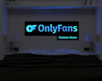 OnlyFans Logo Metal Wall Art With Custom Name, Personalized LED Bedroom Wall Decor, Modern Black Steel Wall Sign, Unique Custom Design