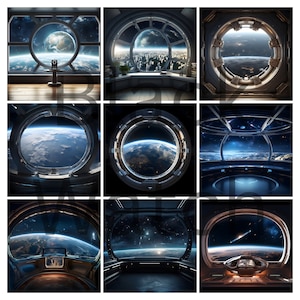 Transport to the Stars with Stunning AI Space Station Backdrops - Ultra Realistic, photoshop overlay, studio backdrops for photographers