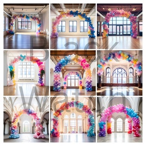 Balloon arch photography backdrops, photoshop overlay, studio backdrops for photographers