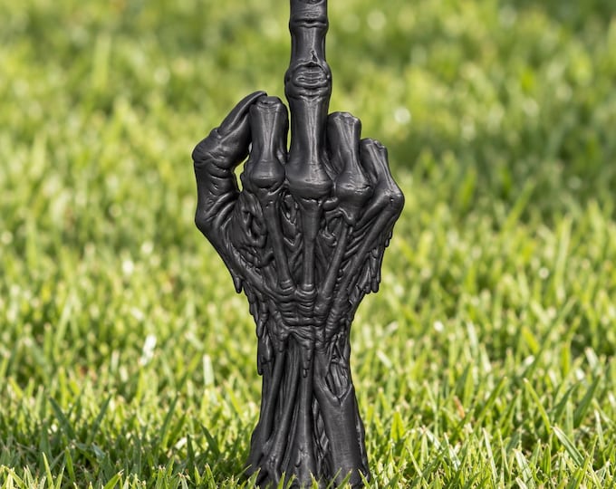 Middle Finger Zombie Hand: Halloween Horror Lawn Prop