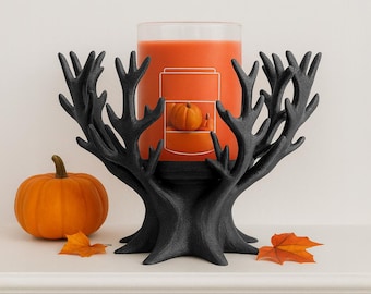 Castiçal de Chifre Preto: Decoração Gótica de Lareira para o Halloween
