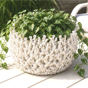 Coral Reef Planter | White Staghorn | Coastal Ocean Decor Pot, Modern Planter