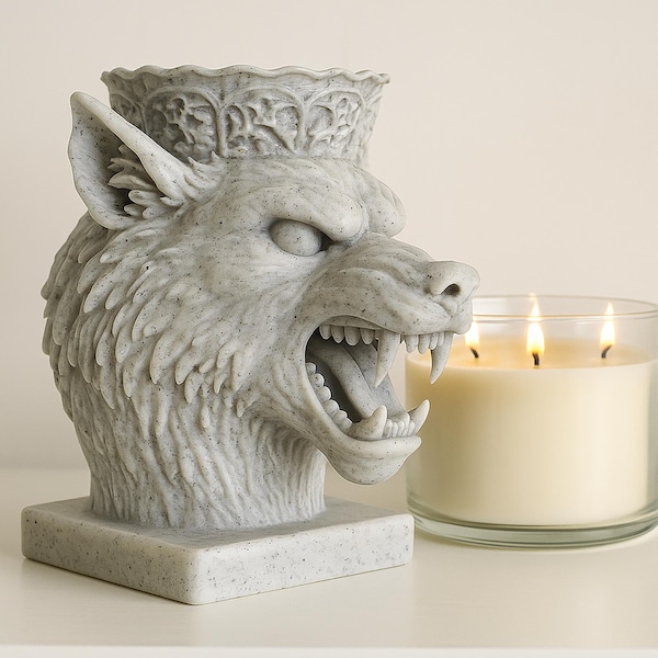 Bougeoir loup-garou : décoration gothique d'Halloween pour Bath and Body Works bougies à 3 mèches