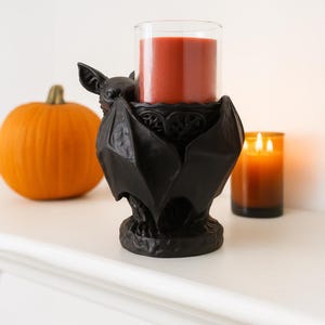 Candelabro de murciélago de Halloween – Compatible con Bath & Body Works y Yankee Candles – Decoración gótica y espeluznante para el hogar