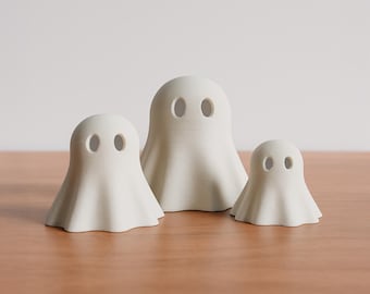 Glowing Mini Ghost Figurine: LED Halloween Tabletop Decor