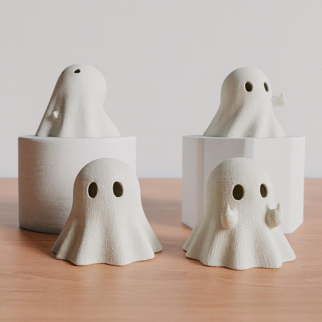 Cute Ghost Halloween Decorations, Mini Glowing Ghost Figurines, Spooky ...