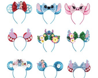 Stitch Disney Ears, No Bow Stitch Ears, Lilo and Stitch