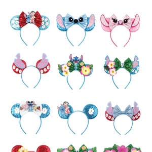 Stitch Disney Ears, No Bow Stitch Ears, Lilo and Stitch