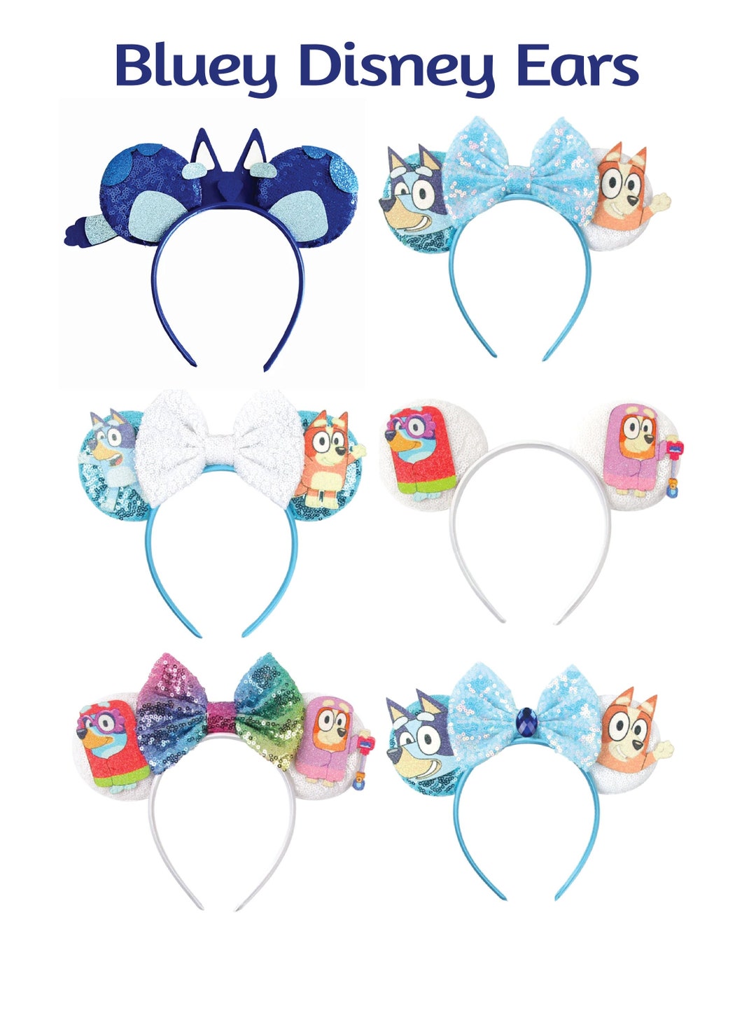 Bluey Disney Ears Bluey Mickey Ears Bluey Minnie Ears Bluey Ears Etsy
