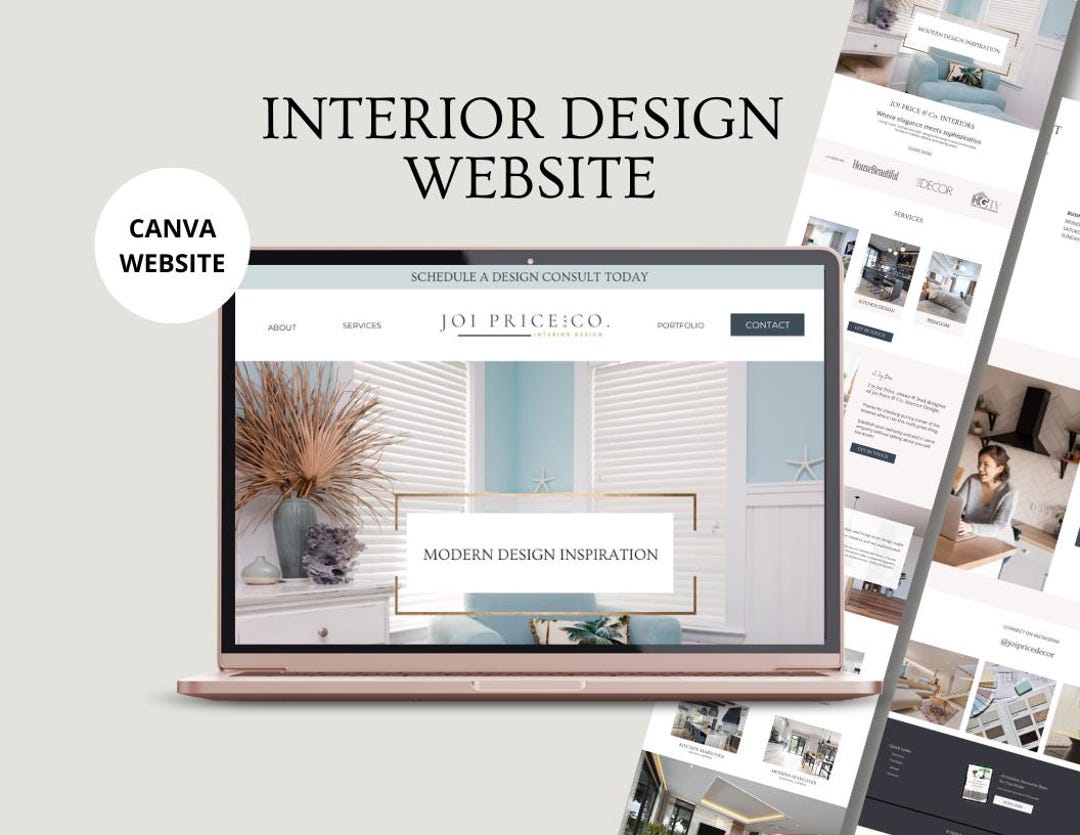 Interior Design Website Template, Architect & Decorator Canva Site ...