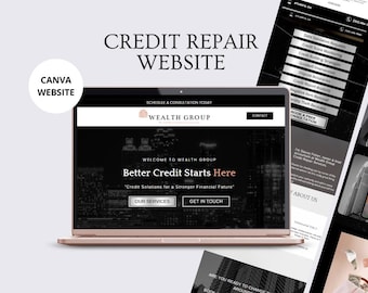Credit Repair Website Template, Professional Design (Canva)