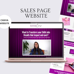 Sales Page Website, Sales Funnels, Purple Theme, Coaching, Course Sales Page, Canva Website, Course Creator, Professional Website, See Demo