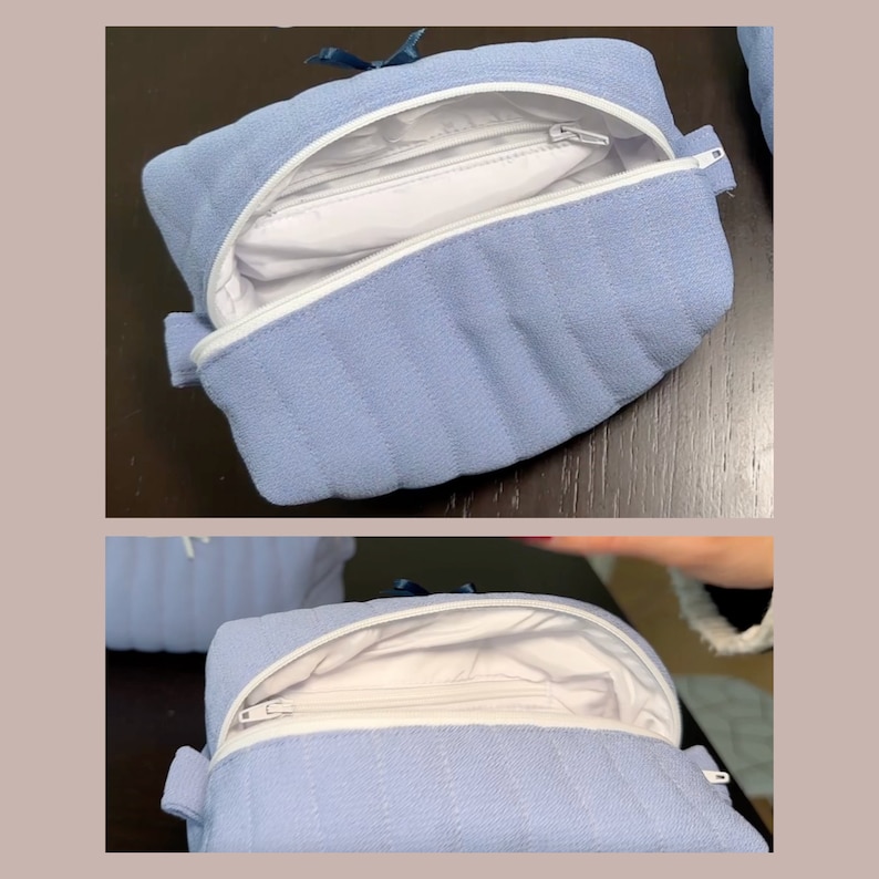 Stella Bag Sewing Pattern PDF | Quilted Makeup Bag With Zipper Pockets ...