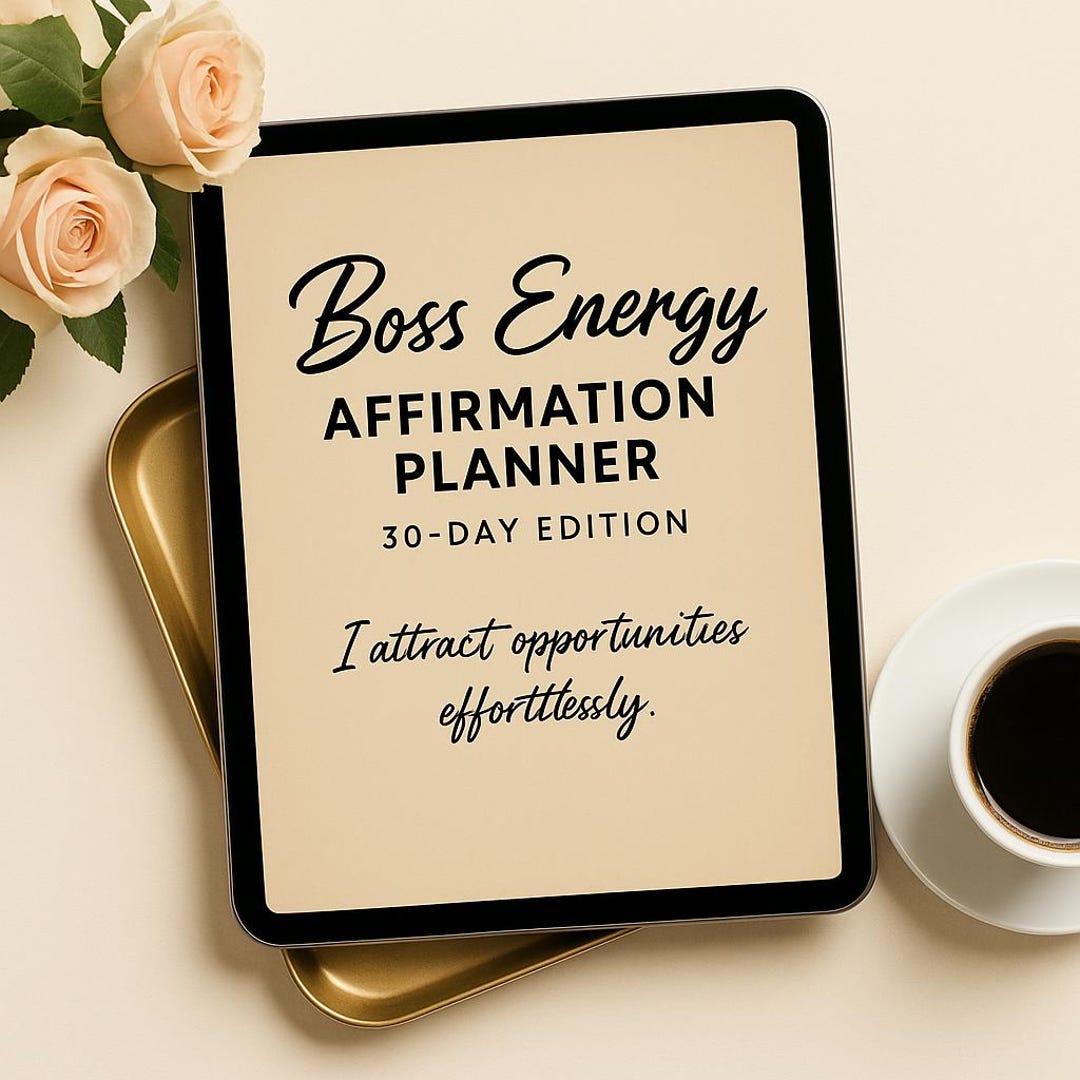 Boss Energy 30-day Affirmation Planner (printable + Fillable PDF) - Etsy