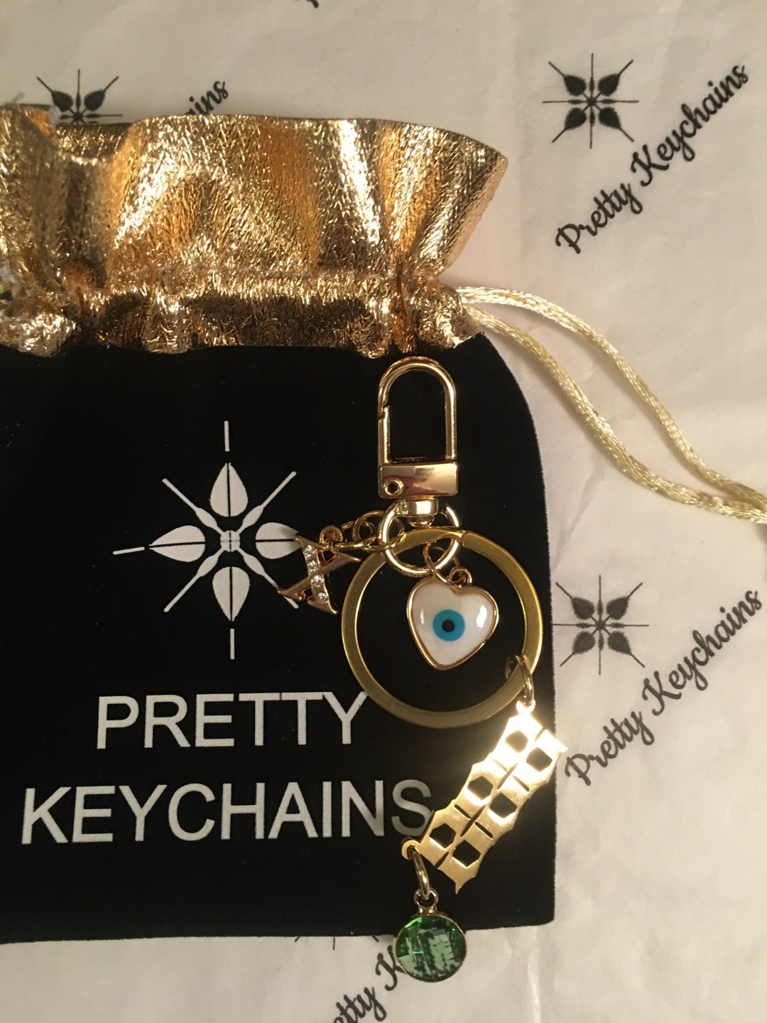 888 Angel Numbers, Pretty Keychain Heart Evil Eye Protection Gift, Make ...