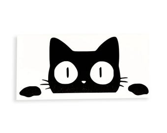 Peeking Cat On Board Bumper Sticker Window Tailgate Vinyl Decal #1