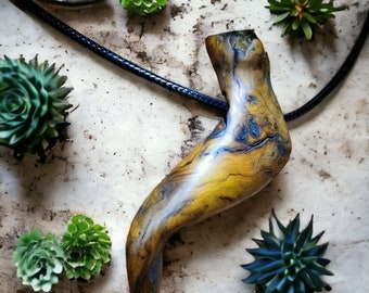 Collier en bois sculpté essence de chêne bijoux hippie cadeaux originale