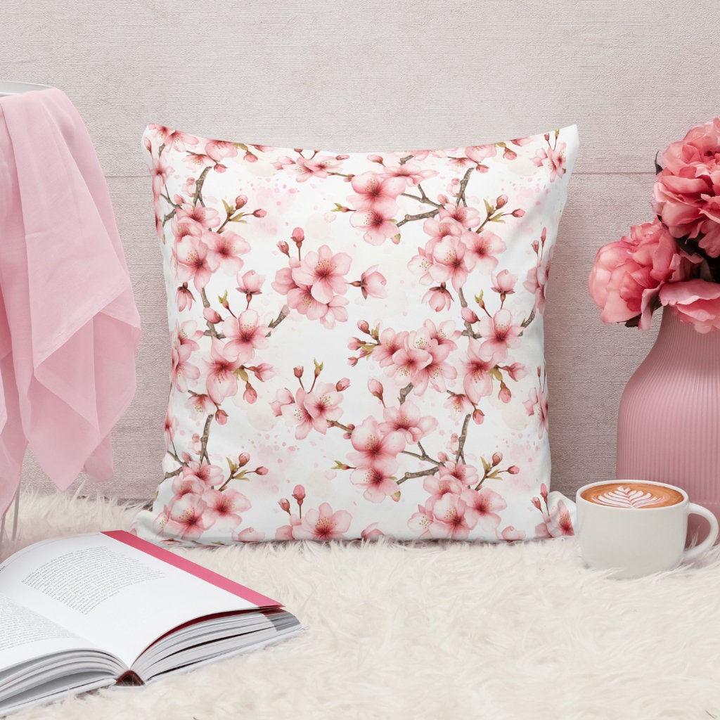 Pink Watercolor Flowers Seamless Patterns: Soft Pastel Blush Digital ...