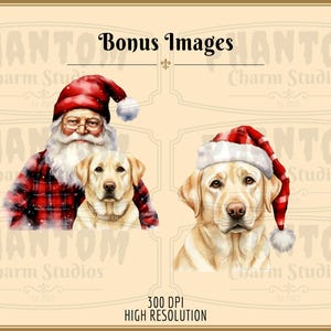 Two bonus images included per customer request - a yellow lab and a yellow lab with Santa.
