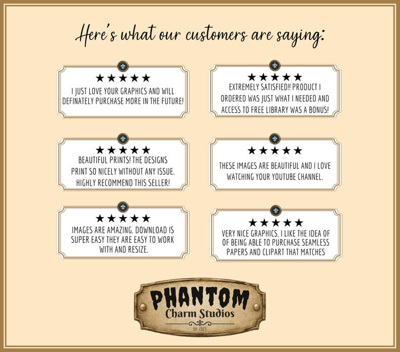 This card has a sampling of 5-star reviews we've received from our customers.