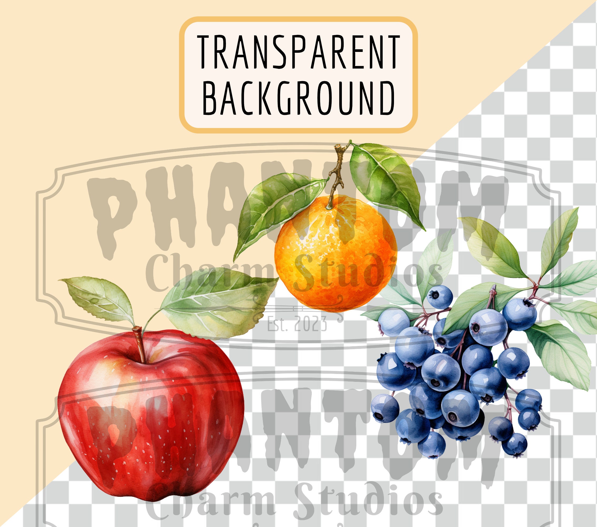Watercolor Fruit Clipart Bundle | Tropical Fruit Variety, Summer, Fruit ...
