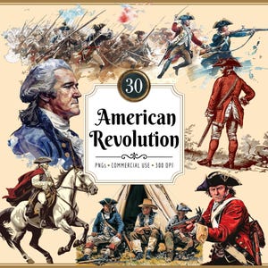 アメリカ独立戦争クリップアート集 I 1776年ミニットマン戦闘再現 7月4日独立記念日愛国的自由、インスタントPNGダウンロード