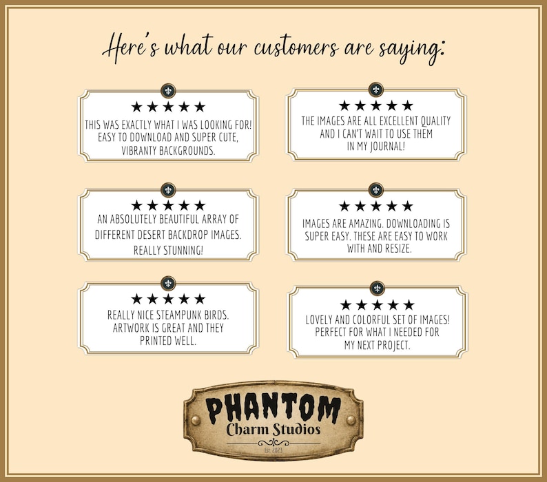This card has a sampling of 5-star reviews we've received from our customers.