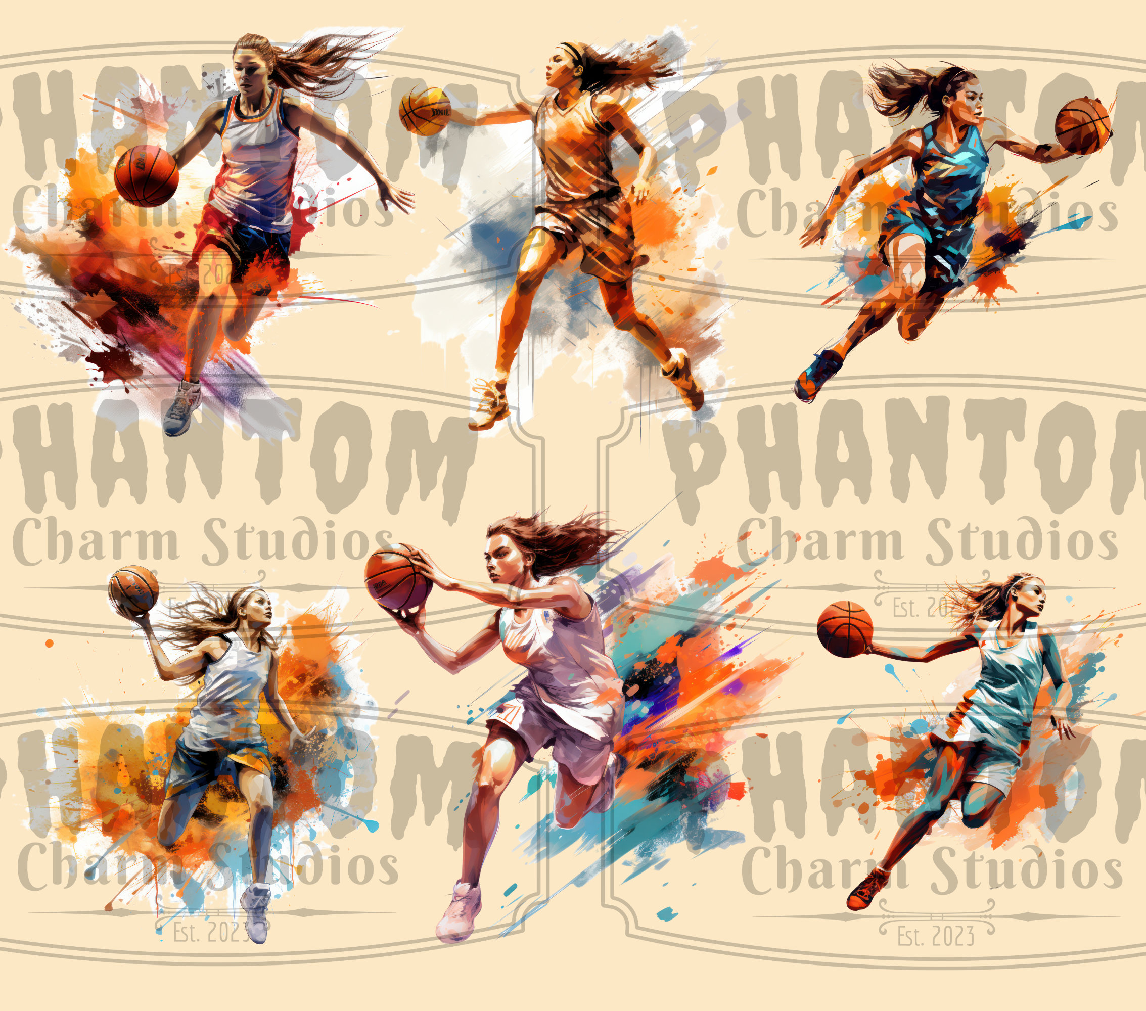 Basketball Players Clipart Bundle | Watercolor, High School College ...