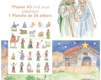 Calendrier de l'Avent Crêche Santons