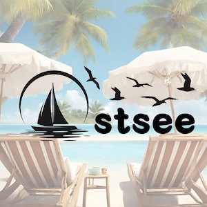Baltic Sea sticker, sailing boat, seagulls, caravan sticker