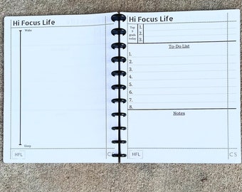 Discbound 2 Pages per Day Planner Timeline Series Undated Refillable Linen Paper