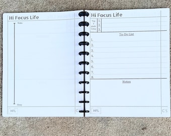 Discbound Refill Sheets 2 Pages per Day Timeline Series Undated Planner 75 gsm Paper
