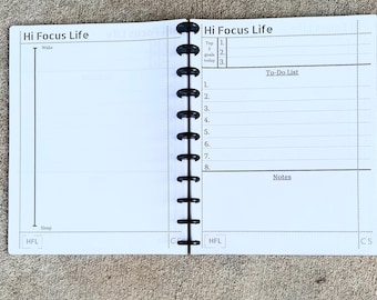 Discbound Refill Sheets 2 Pages per Day Timeline Series Undated Planner Linen Paper