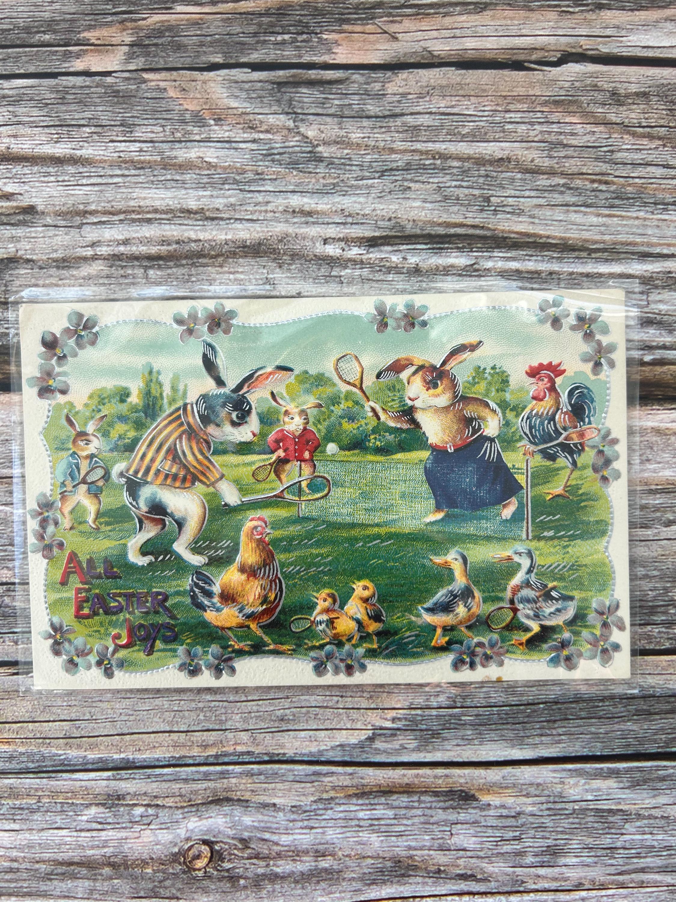 Ancienne Fève Allemande, Lapin Miniature, Sujet en Biscuit