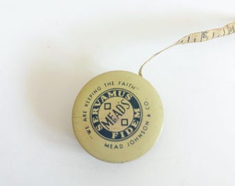 Vintage Mead Johnson Measuring Tape We Are Keeping The Faith Advertising Mini Retractable Tape Measure
