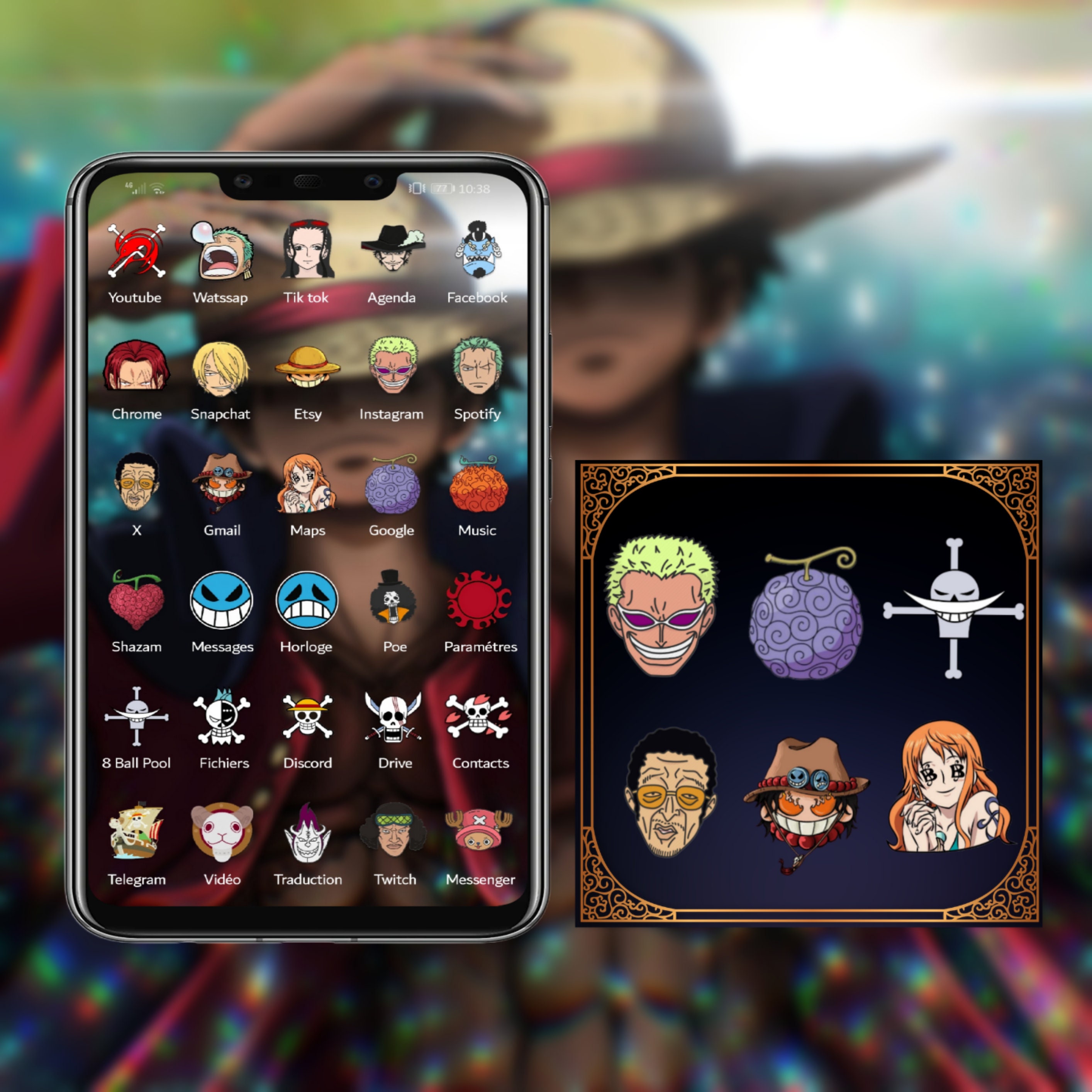 Zoro Icon, One Piece Manga Jolly Roger Iconpack