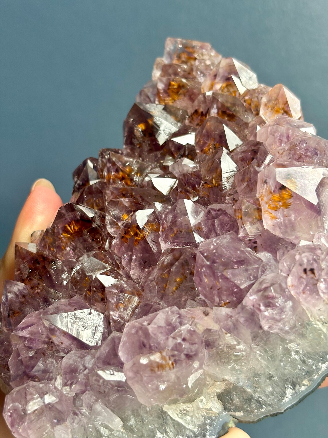 Brazilian Amethyst With Cacoxenite Inclusions Free Standing Druzy ...