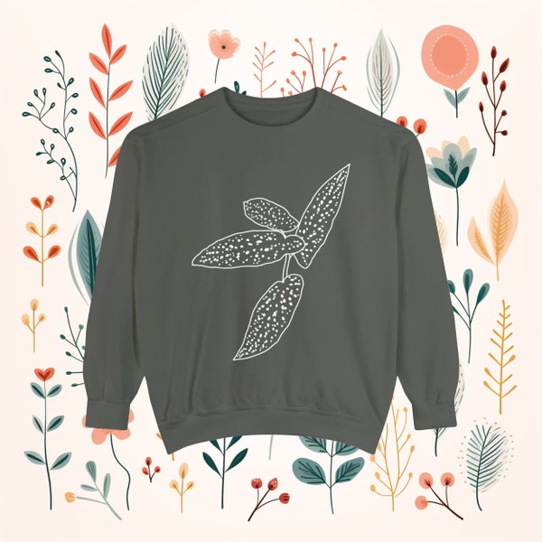 Begonia Tamaya Plant Mom Sweatshirt, Plant Dad Sweatshirt, Plant Art Sweatshirt,  Unisex Garment-Dyed Sweatshirt