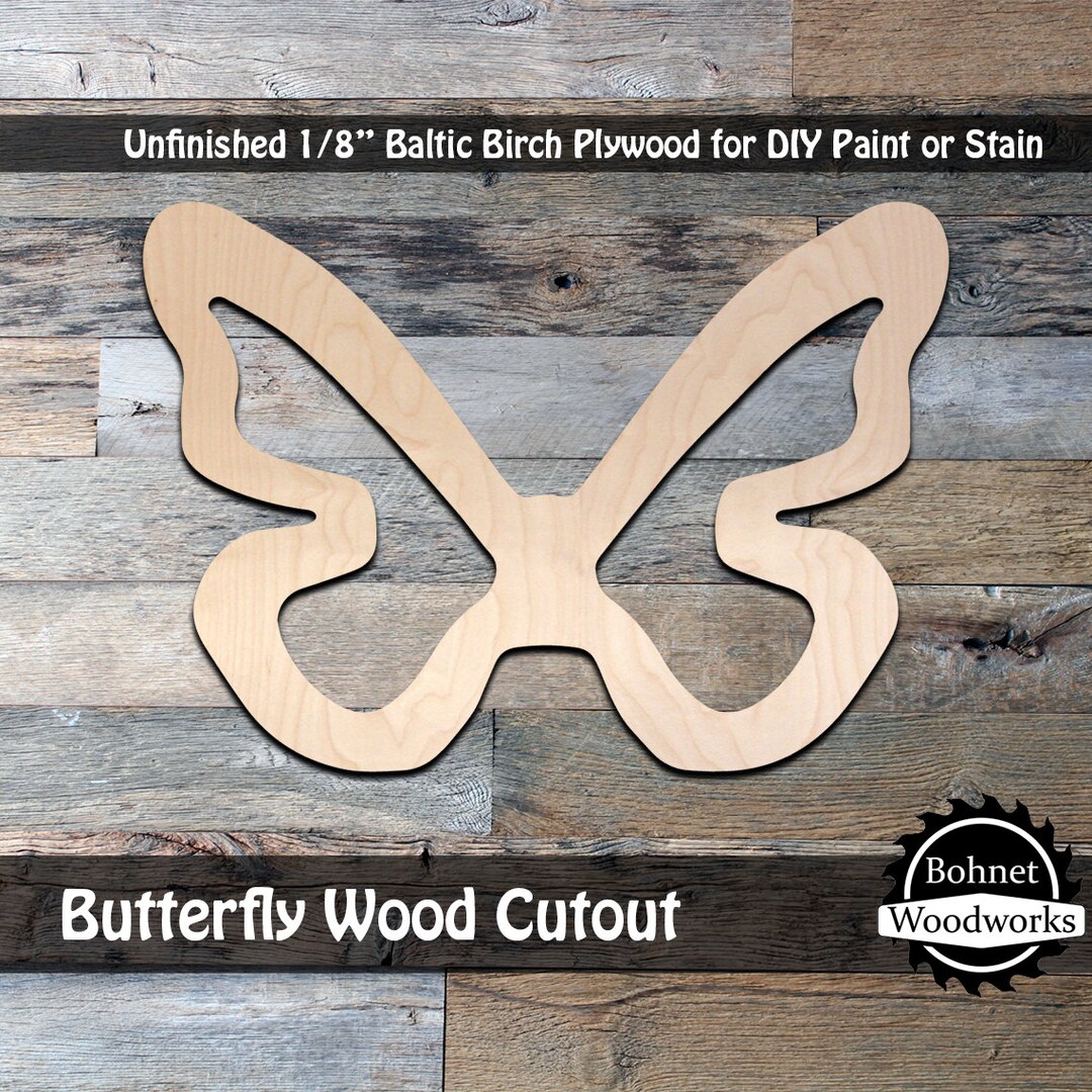Butterfly Wood Cutout, Wood Craft Shapes, Unfinished Wood Craft Blanks